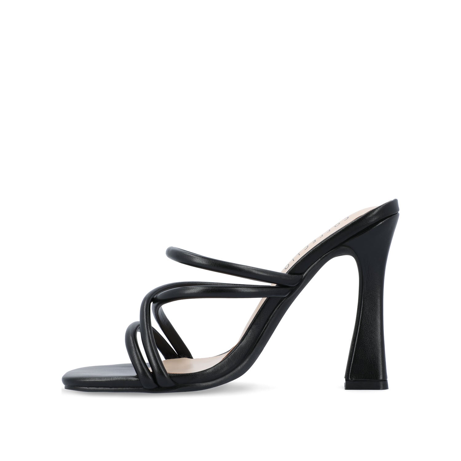 LOUISSE MULTI STRAP HEELS IN FAUX LEATHER