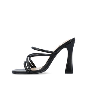 LOUISSE MULTI STRAP HEELS IN FAUX LEATHER