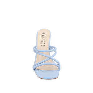 LOUISSE MULTI STRAP HEELS IN FAUX LEATHER
