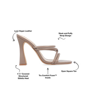 LOUISSE MULTI STRAP HEELS IN FAUX LEATHER