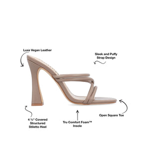 LOUISSE MULTI STRAP HEELS IN VEGAN LEATHER - Taupe