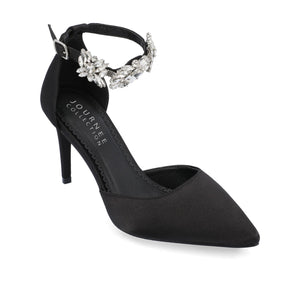 LOXLEY D'ORSAY STILETTO HEELS IN SATIN - Black