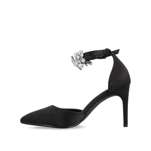 LOXLEY D'ORSAY STILETTO HEELS IN SATIN - Black