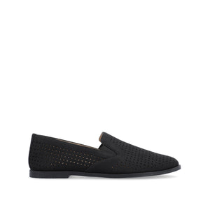 LUCIE LOAFER FLATS IN FAUX SUEDE - Black