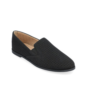 LUCIE LOAFER FLATS IN FAUX SUEDE - Black