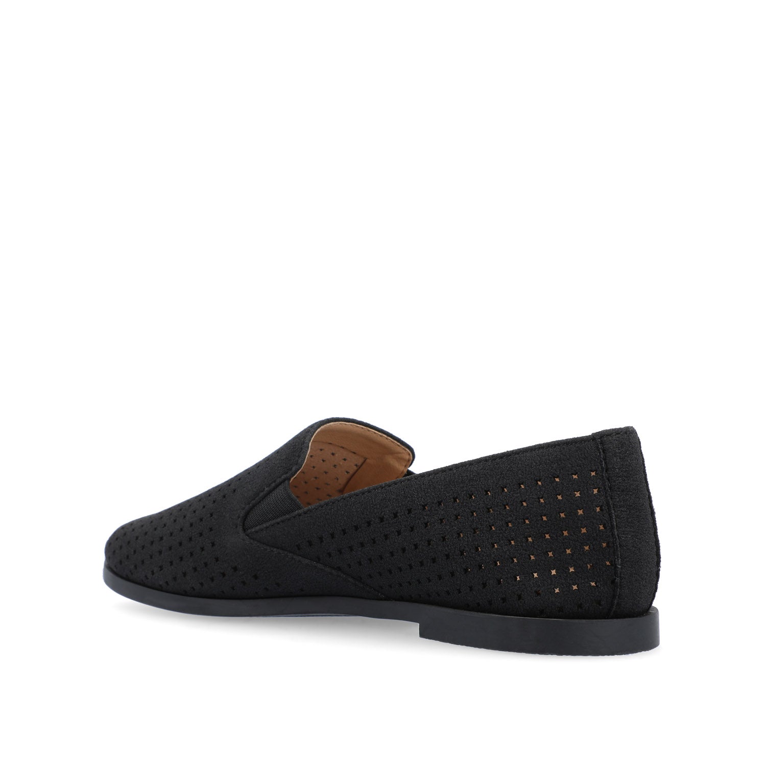 LUCIE LOAFER FLATS IN FAUX SUEDE - Black