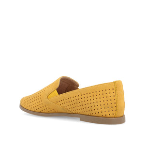 LUCIE LOAFER FLATS IN FAUX SUEDE - Mustard3 Faux