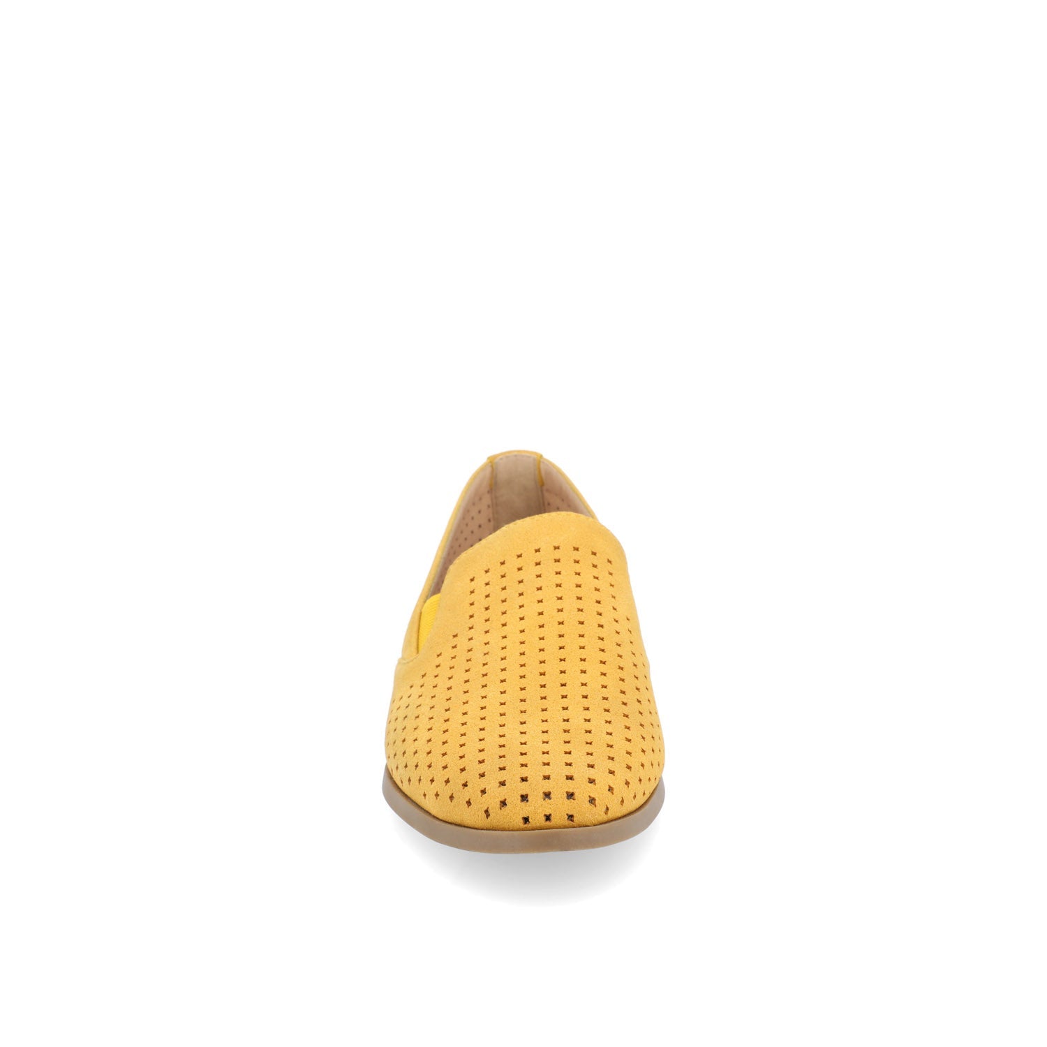 LUCIE LOAFER FLATS IN FAUX SUEDE - Mustard3 Faux