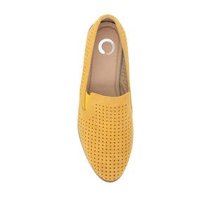 LUCIE LOAFER FLATS IN FAUX SUEDE - Mustard3 Faux
