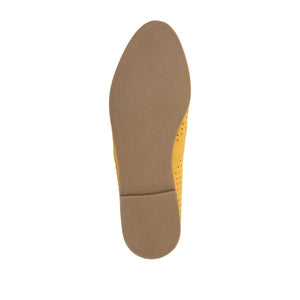 LUCIE LOAFER FLATS IN FAUX SUEDE - Mustard3 Faux