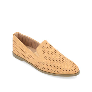 LUCIE LOAFER FLATS IN FAUX SUEDE - Tan