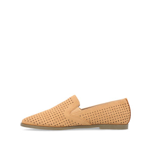 LUCIE LOAFER FLATS IN FAUX SUEDE - Tan