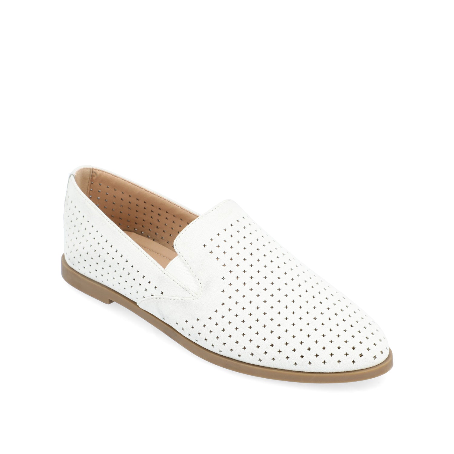LUCIE LOAFER FLATS IN FAUX SUEDE - White