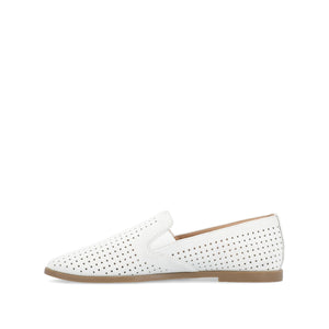 LUCIE LOAFER FLATS IN FAUX SUEDE - White