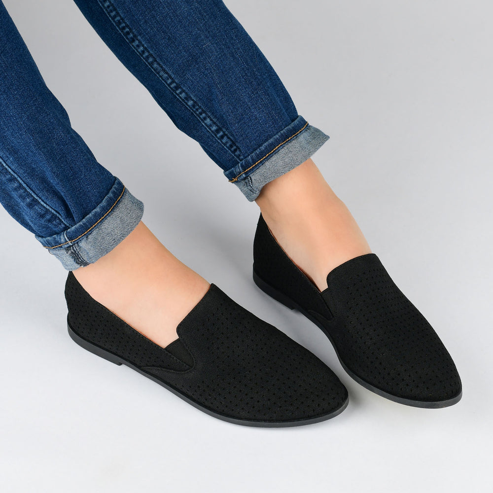 LUCIE LOAFER FLATS IN FAUX SUEDE