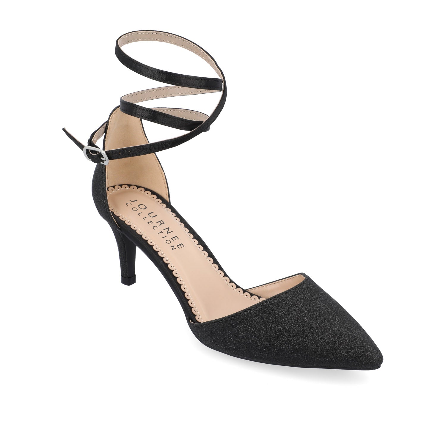 LUELA STILETTO HEELS IN GLITTER - Black