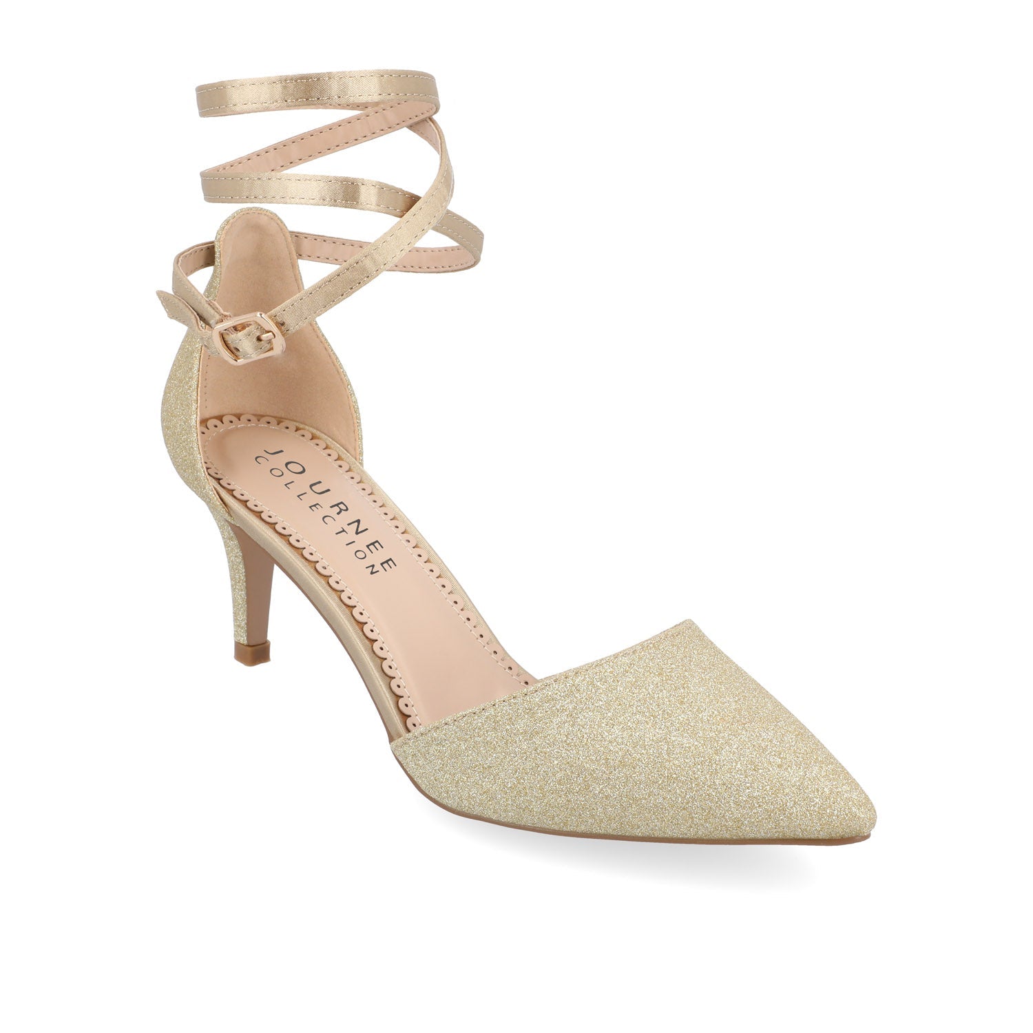 LUELA STILETTO HEELS IN GLITTER - Gold Glitter