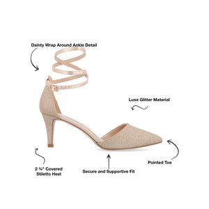 LUELA STILETTO HEELS IN GLITTER - Rose Gold Glitter