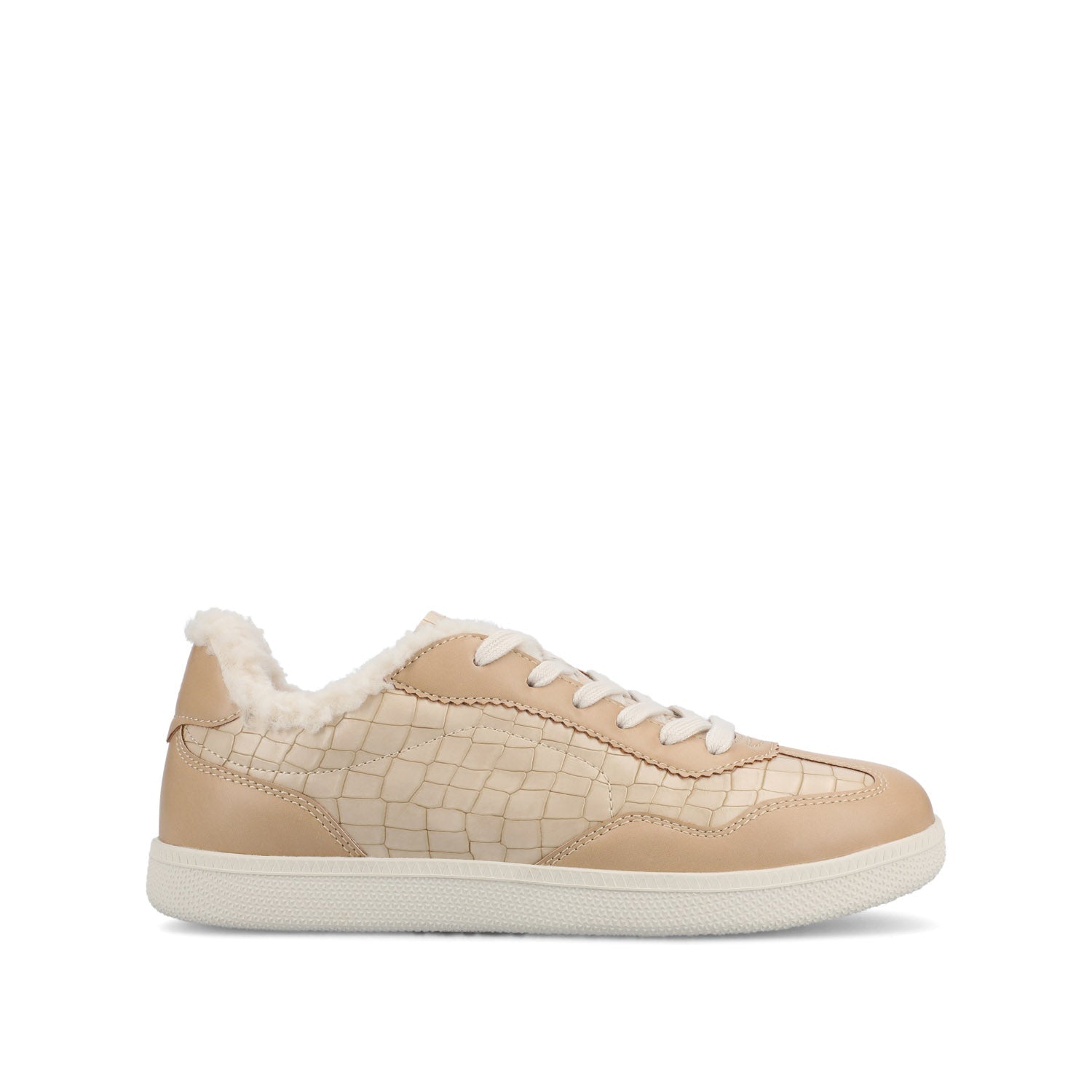 LUMMIE CASUAL LACE UP SNEAKERS - Croco Beige