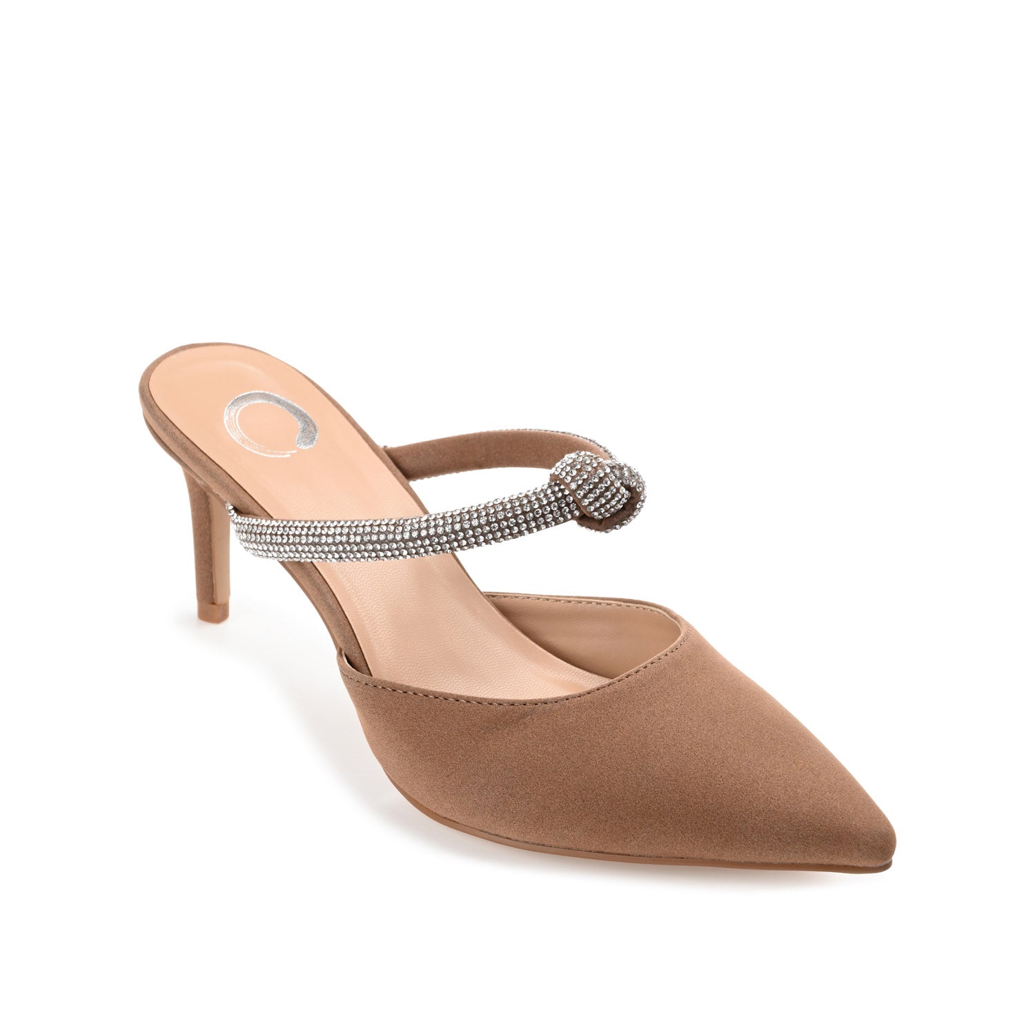 LUNNA MULE STILETTO HEELS IN FAUX SUEDE - Brown