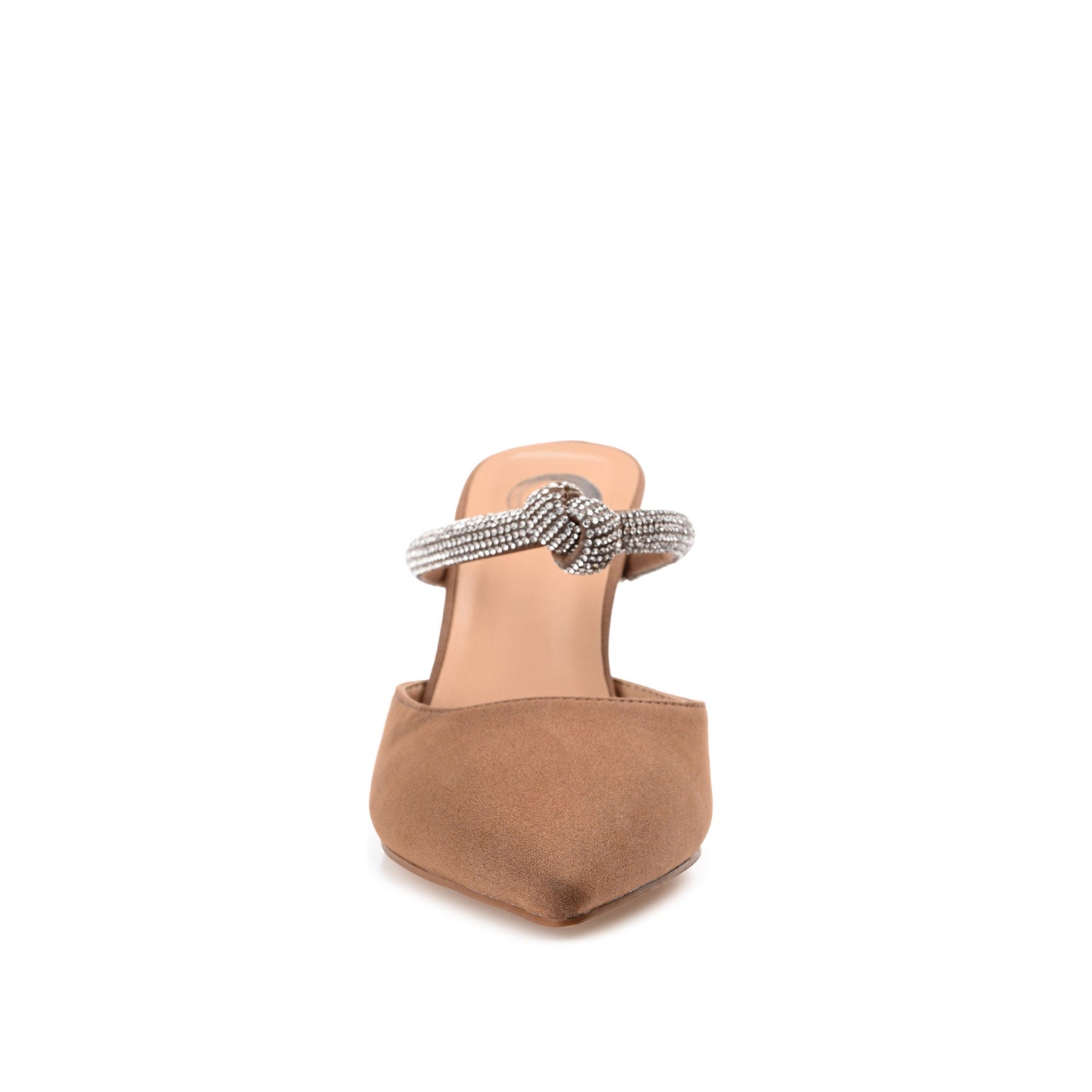 LUNNA MULE STILETTO HEELS IN FAUX SUEDE - Brown