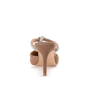 LUNNA MULE STILETTO HEELS IN FAUX SUEDE - Brown