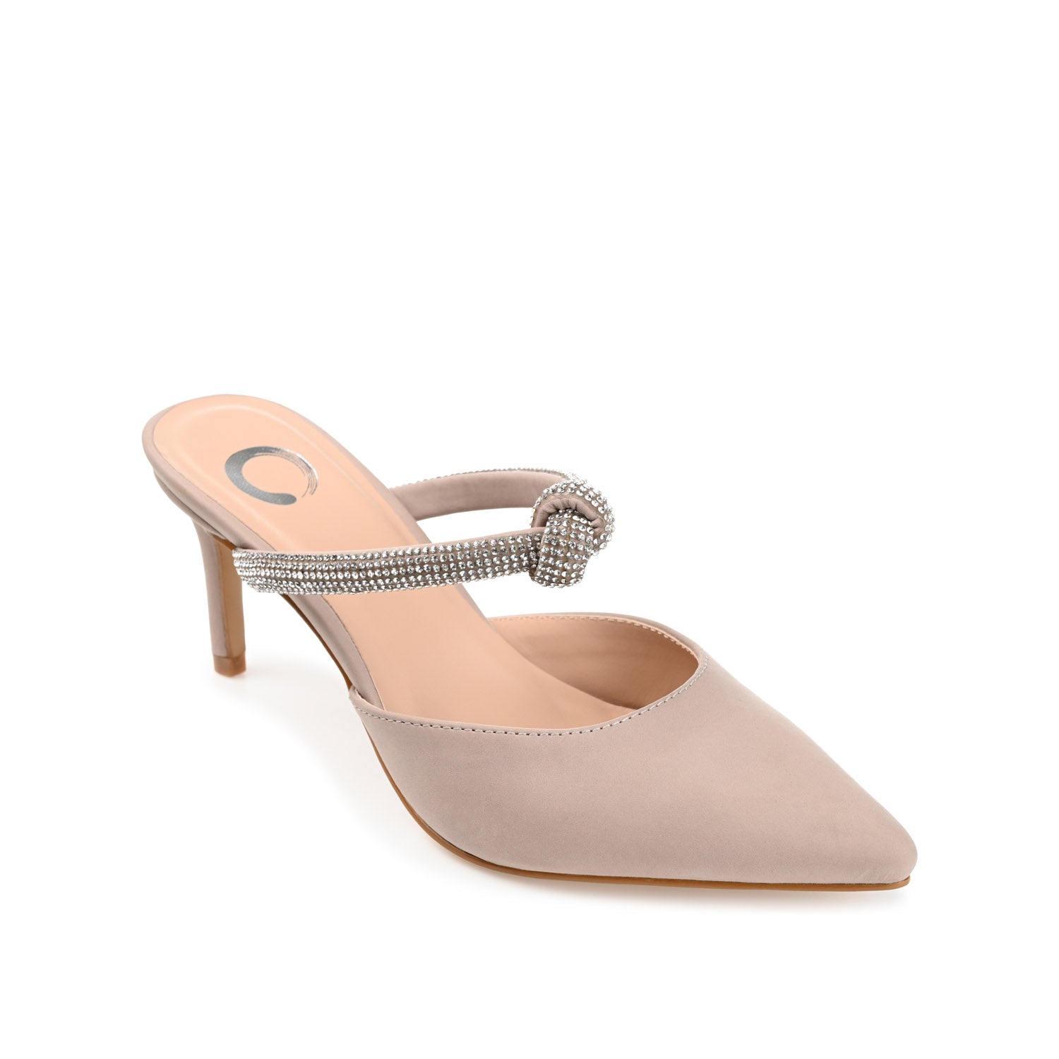 LUNNA MULE STILETTO HEELS IN FAUX SUEDE - Beige