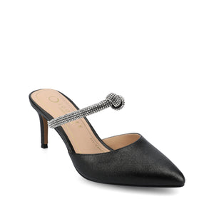 LUNNA STILETTO HEEL MULES IN WIDE - Black Sparkle
