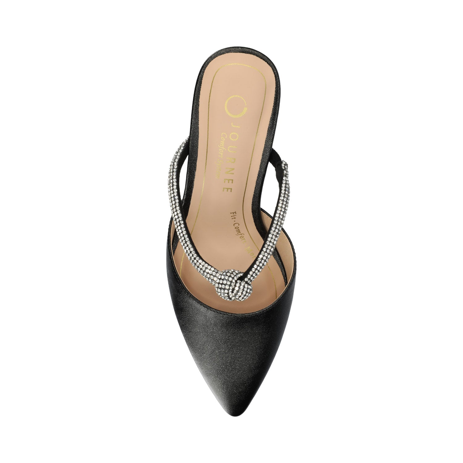 LUNNA STILETTO HEEL MULES IN WIDE - Black Sparkle
