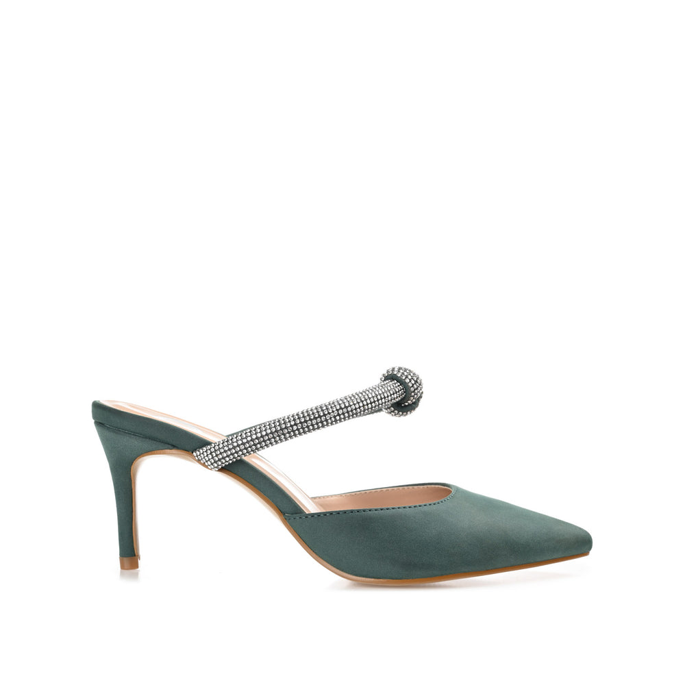 LUNNA MULE STILETTO HEELS IN FAUX SUEDE