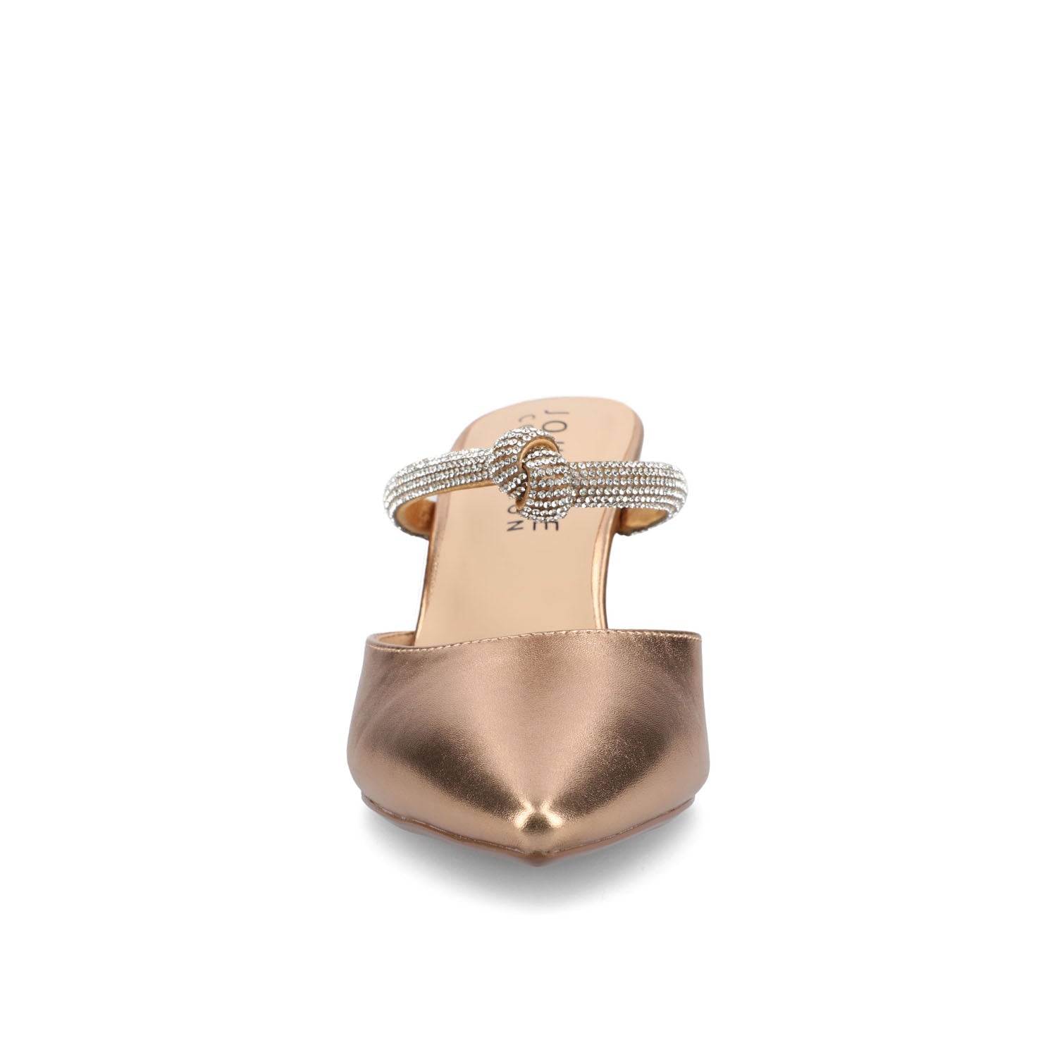 LUNNA MULE STILETTO HEELS IN FAUX SUEDE - Bronze PU