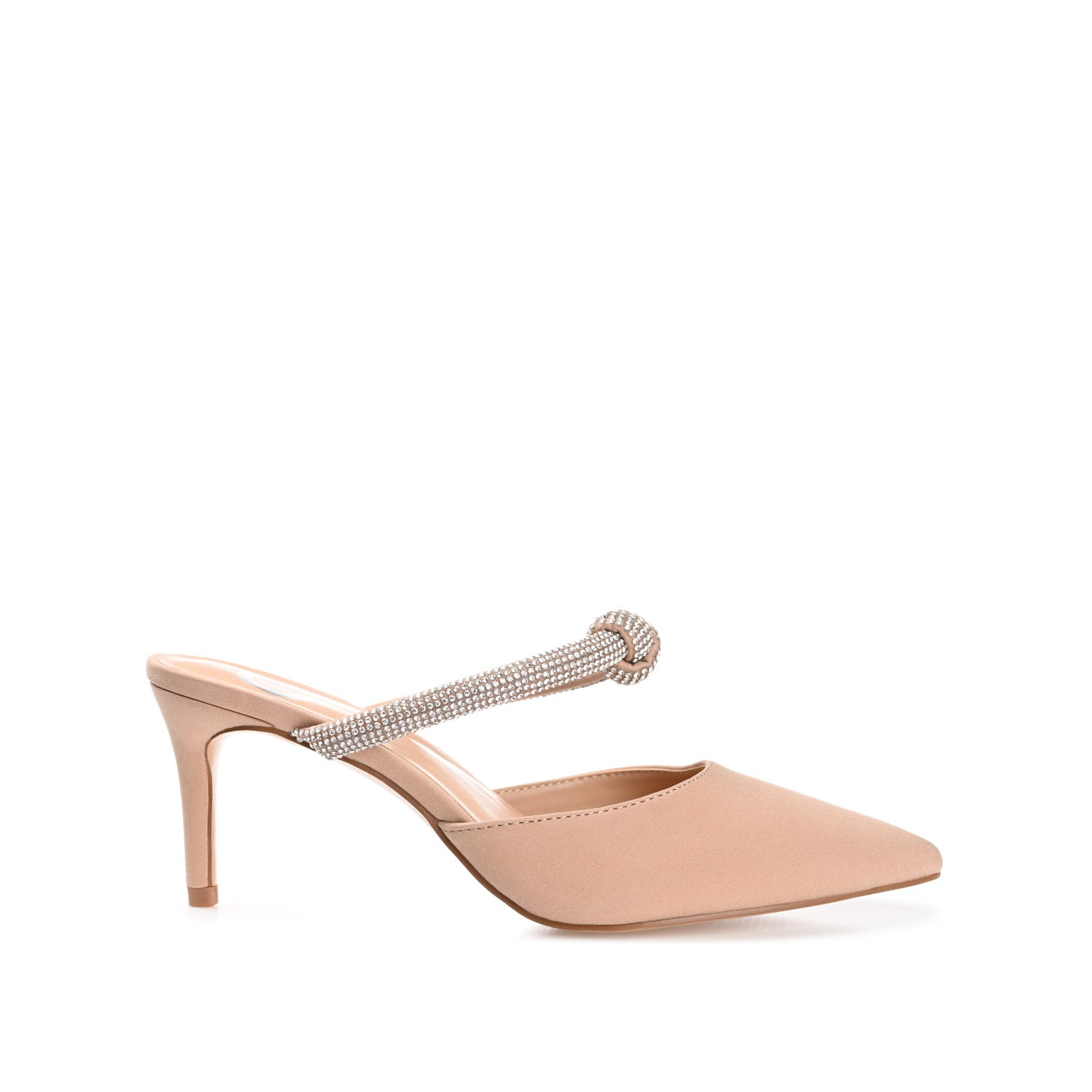 LUNNA MULE STILETTO HEELS IN FAUX SUEDE - Tan