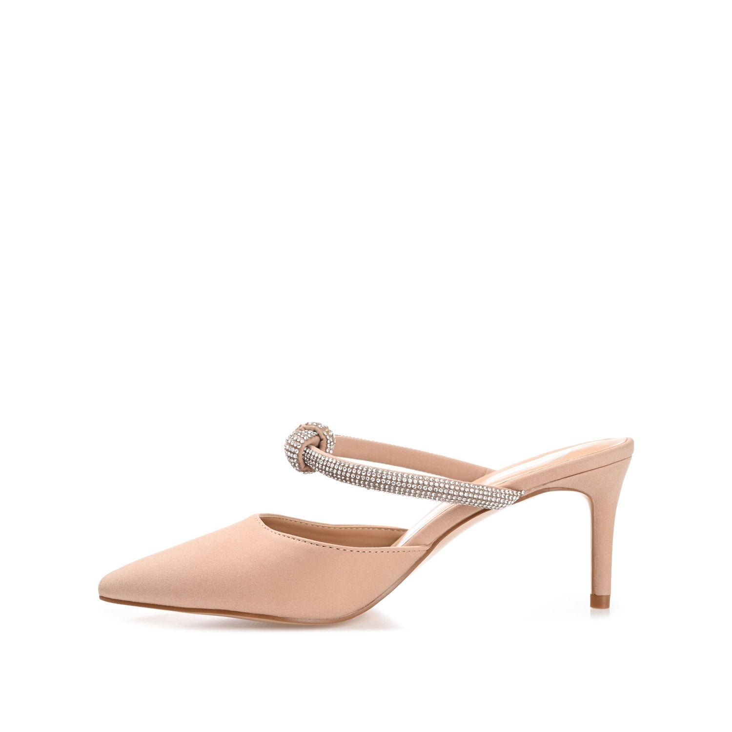 LUNNA MULE STILETTO HEELS IN FAUX SUEDE - Tan