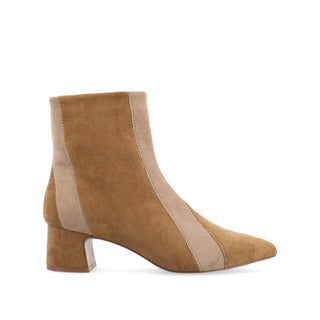 LUSINDA BLOCK HEELED BOOTIE IN FAUX SUEDE