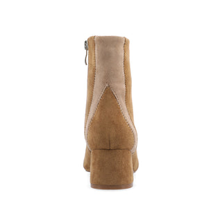 LUSINDA BLOCK HEELED BOOTIE IN FAUX SUEDE