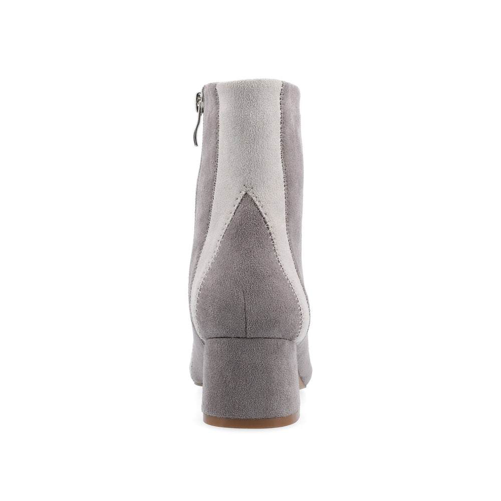 LUSINDA BLOCK HEELED BOOTIE IN FAUX SUEDE