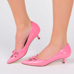 LUTANA KITTEN HEELS IN PATENT - Nude