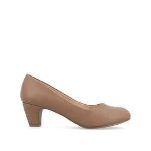 LUU LOW PUMP HEELS IN VEGAN LEATHER - Chestnut