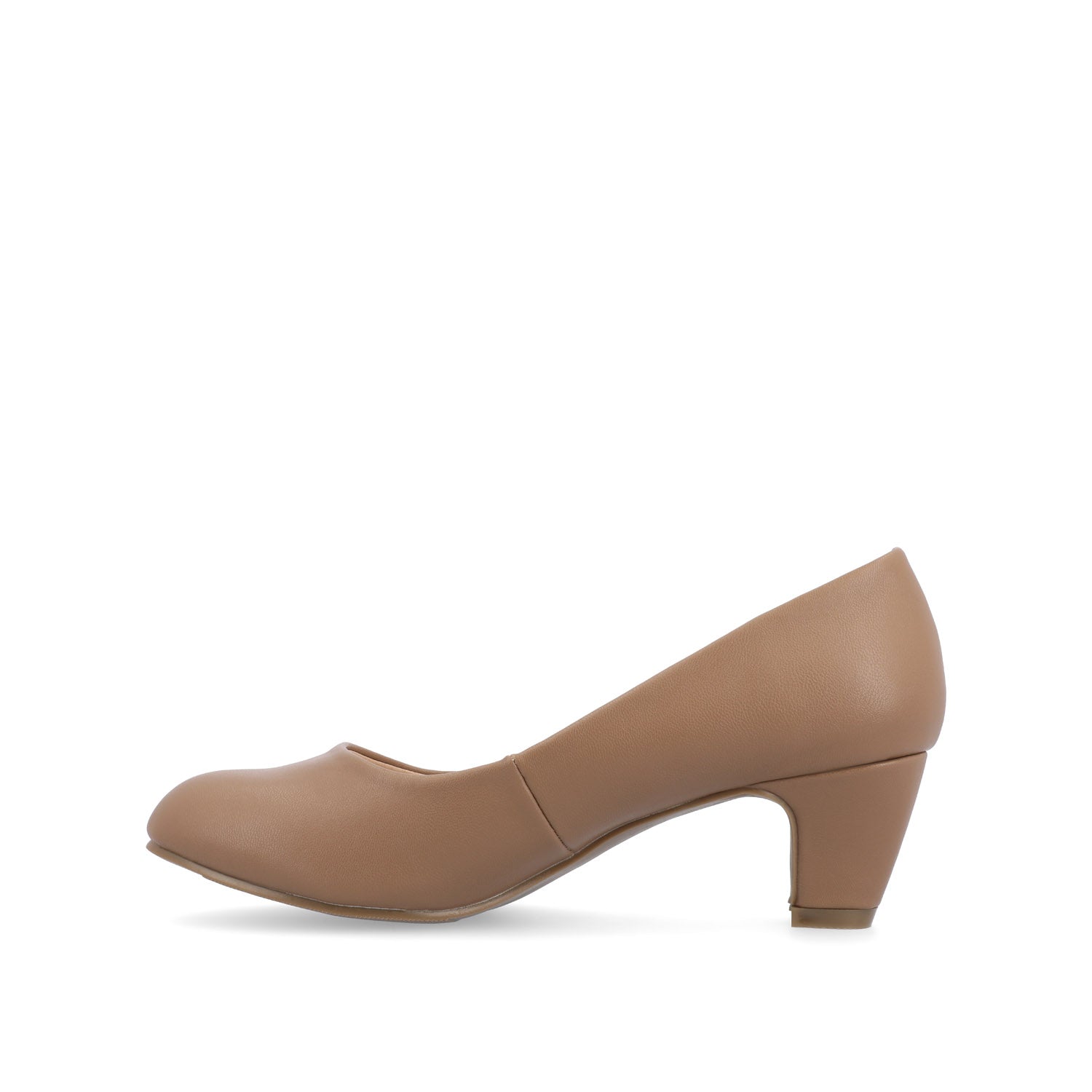 LUU LOW PUMP HEELS IN VEGAN LEATHER - Chestnut
