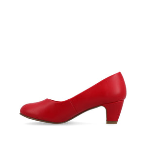 LUU VEGAN LEATHER LOW PUMP HEELS IN WIDE - Red
