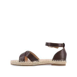 LYDDIA ESPADRILLE SANDALS IN VEGAN LEATHER - Brown