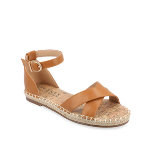 LYDDIA ESPADRILLE SANDALS IN VEGAN LEATHER - Cognac