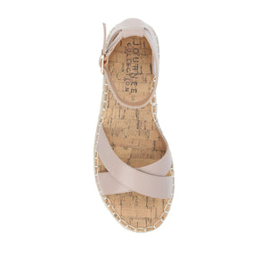 LYDDIA ESPADRILLE SANDALS IN VEGAN LEATHER - Taupe