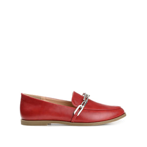 MADISON APRON TOE LOAFER IN VEGAN LEATHER - Red
