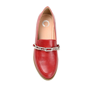 MADISON APRON TOE LOAFER IN VEGAN LEATHER - Red