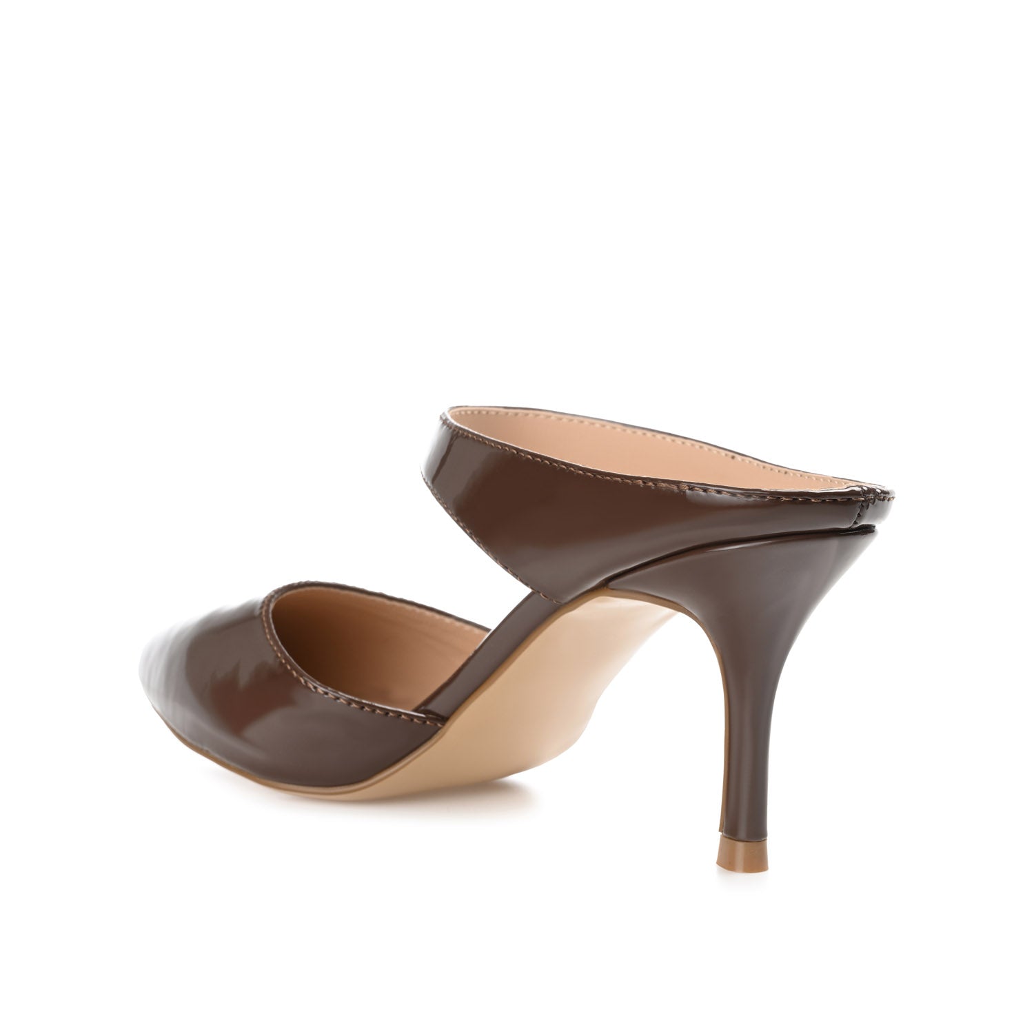 MAEVALI STILETTO HEELS IN VEGAN LEATHER - Patent Brown