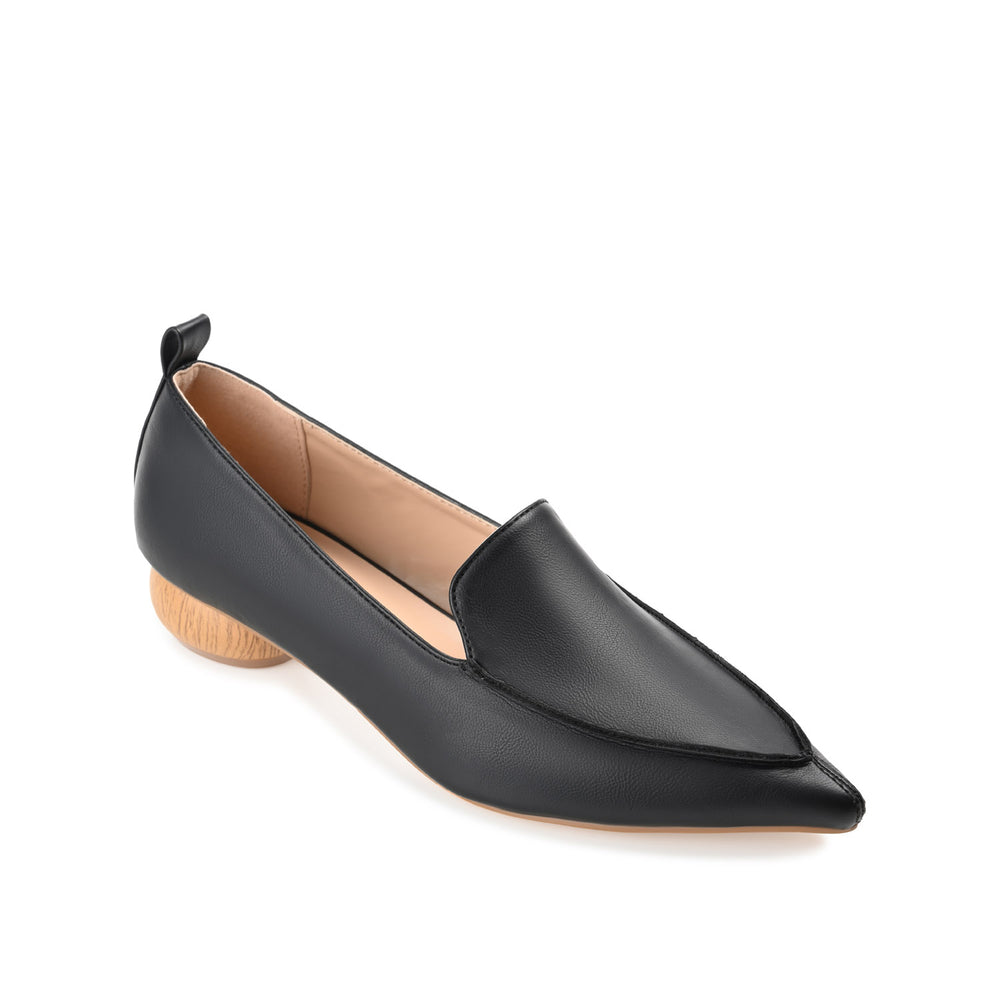 MAGGS GLOBE HEELED LOAFERS IN FAUX LEATHER