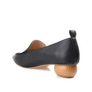 MAGGS GLOBE HEELED LOAFERS IN VEGAN LEATHER - Black