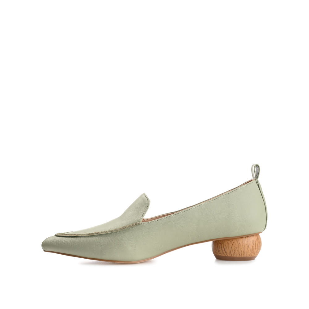 MAGGS GLOBE HEELED LOAFERS IN FAUX LEATHER