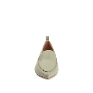 MAGGS KITTEN LOAFER FLATS IN WIDE - Sage